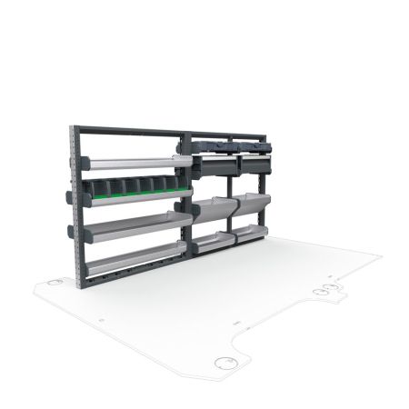 Electricians Van Shelving Package 01 - GMC Savana/ Chevrolet Express Standard Roof, 135&quot; Wheelbase 