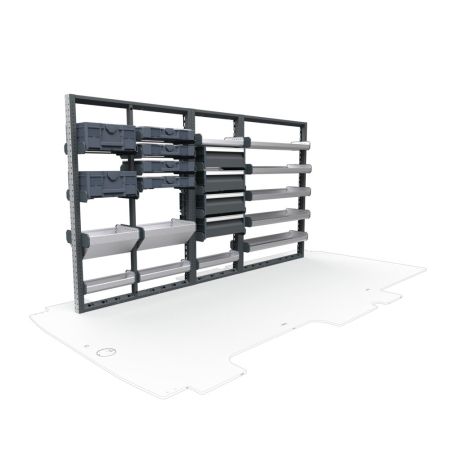 Electricians Van Shelving Package 01 - Ford Transit Medium/High Roof, 148&quot; Wheelbase