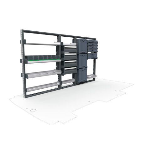 Plumbers Van Shelving Package 01 - Ford Transit Medium/High Roof, 148&quot; Wheelbase
