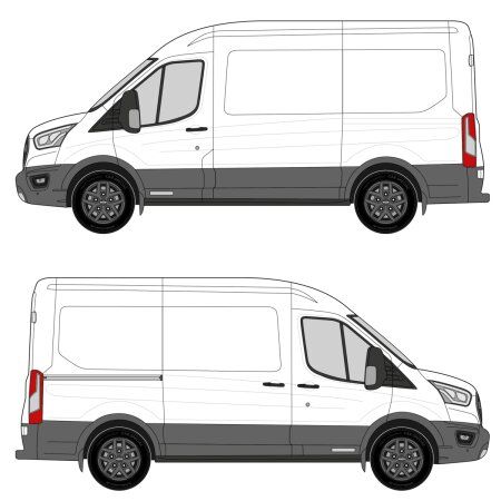 Racking Configurator for Ford Transit 130&quot; Wheelbase, Medium Roof